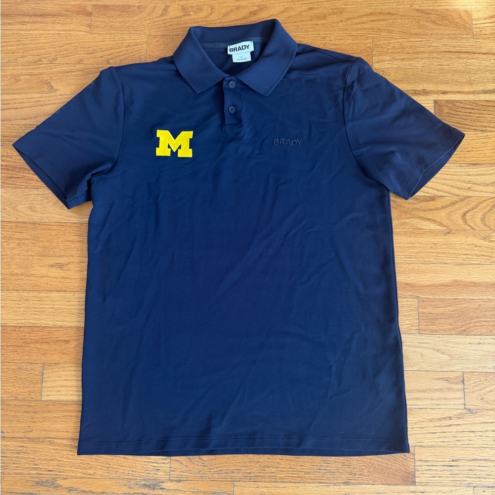 Rare Brady BRAND Michigan Navy Blue Polo Golf Shirt - Small